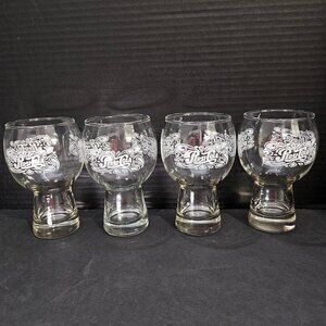 Set Of 4 Pepsi Cola Drinking Glasses Vintage Retro Soda Fountain 6" Tall